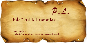 Pázsit Levente névjegykártya