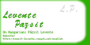 levente pazsit business card